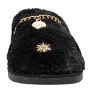 bebe Women’s Slippers - Plush House Slippers with Faux Fur and Gold Chain Accent - 4 of 4