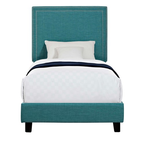 Teal twin bed deals frame