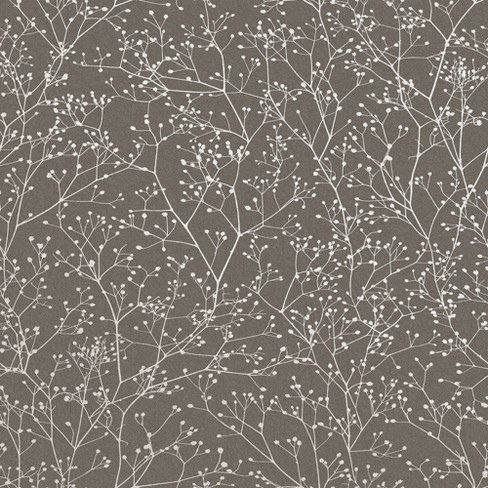 Clarissa Hulse Gypsophila Mocha and Silver Wallpaper - image 1 of 4