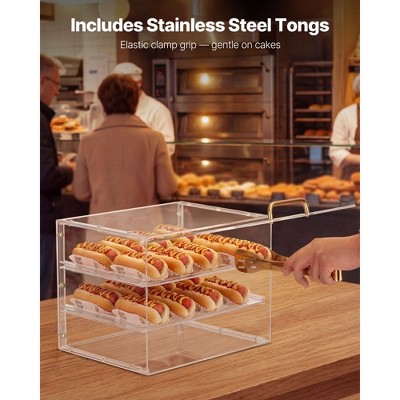 VEVOR Bakery Display Case, 3-Tier Commercial Countertop Pastry Display Case, Clear Acrylic Bread Box for Kitchen, Party Cake Cabinet,Transparent — фото 7