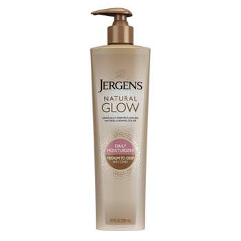 Jergens Natural Glow Daily Moisturizer Medium To Deep, Self Tanner Body Lotion, with Vitamin E - 10 fl oz