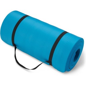 1-Inch Extra Thick High-Density Yoga Mat with Carrying Strap, Non-Slip Exercise Mat for Gym, Fitness Workouts - 1 of 4