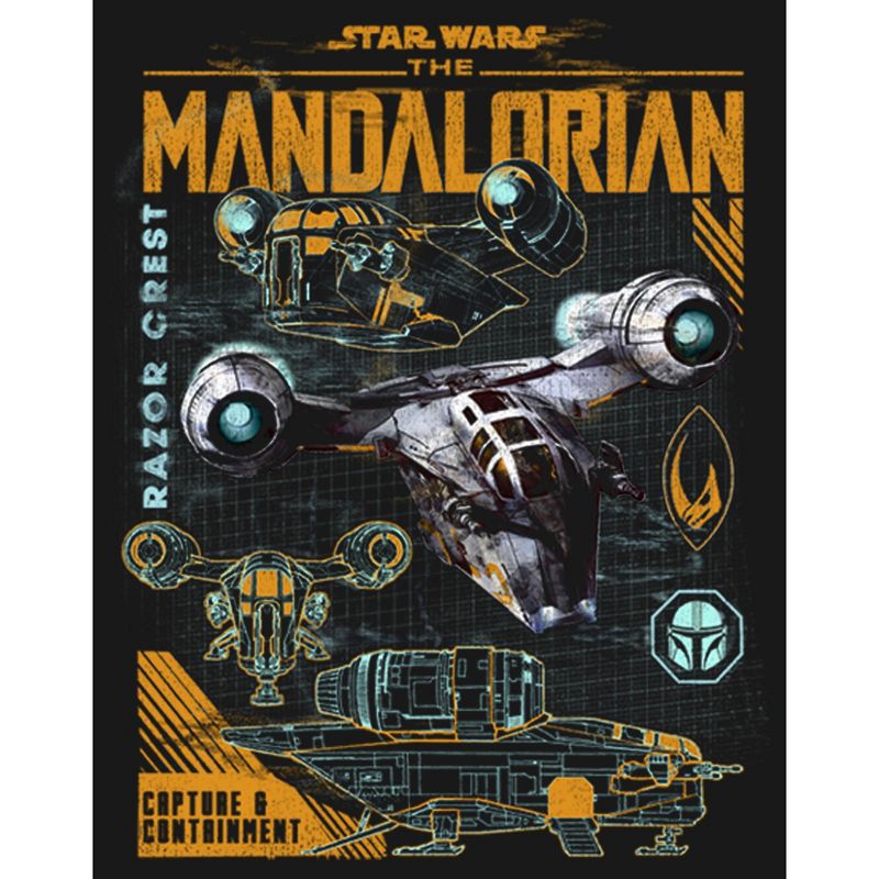 Girl's Star Wars The Mandalorian Razor Crest Capture and Containment T-Shirt, 2 of 5
