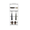 Valet Stand with Top Tray, Wood Suit Valet Stand Clothes, Accent Portable Garment Rack, Clothes Valet Stand with Storage Organizer - 3 of 4