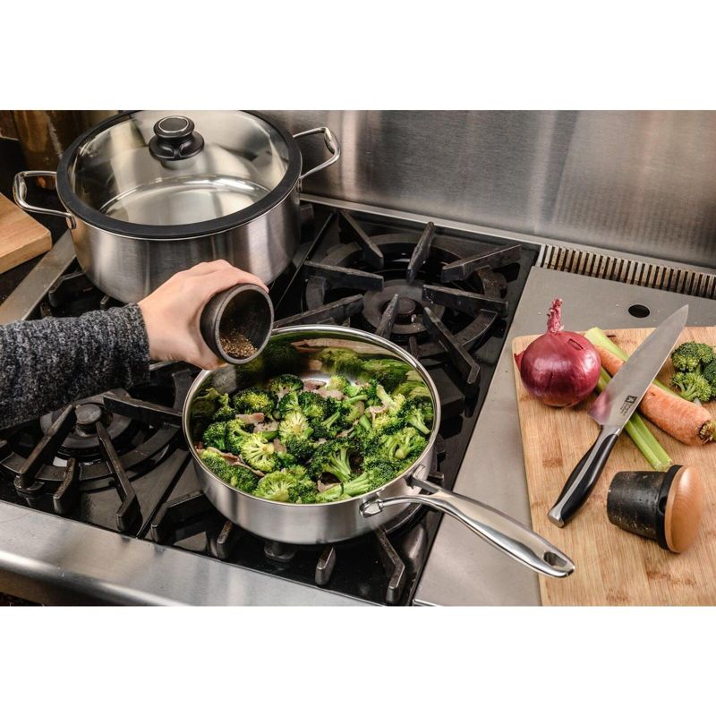 Frieling Black Cube, Saute Pan w/Lid, 9.5" dia., 3 qt., Stainless steel/quick release, 5 of 6