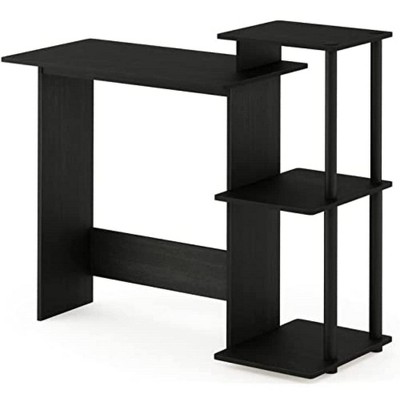 Furinno Modern Computer Desk Home Office Writing Study Laptop Table Workstation with CPU Stand & Open Storage Bookshelf,Americano/Black