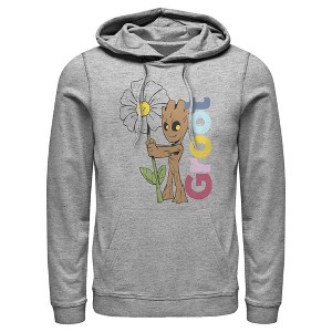Men's Marvel Guardians of the Galaxy Cute Groot Flower Pull Over Hoodie - 1 of 4