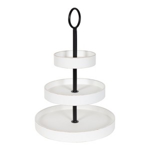 Kate and Laurel Woodmont Tray, 3 Tier, White - 1 of 4