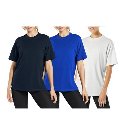 Blue Ice  Women's Loose Fitting  Short Sleeve Crew Neck Tee- 3 Pack