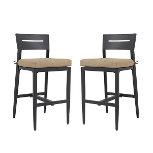 Lyngins Anti-scratch Bar Stools Set of 2,Counter Stools with Tapered Legs,Aluminum Counter Height Stools For Kitchen - 1 of 4