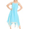 LA LEELA Women's Vacation Beachwear Swimsuit Summer Beach Cover Ups Holiday Bathing Suit Loose Beach Dress Swimwear Flowy Dress 16-18 Blue, Solid - 2 of 4