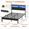 Furnulem Twin Bed Frames with Charging Station and LED Lights, Wood Headboard with 2 Fabric Drawers and Storage Shelves - 4 of 4
