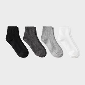 Women's Ultra Soft Everyday Rib-Knit 4pk Ankle Socks - Auden™ 4-10 - 1 of 3