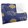 Webster University Logo Pattern Silky Touch Blanket White 50x60 - 3 of 4