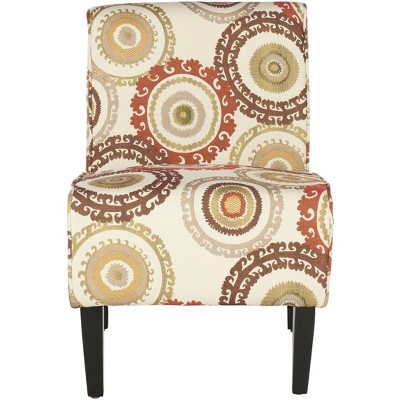 Marka Armless Club Chair - Multi/Espresso - Safavieh