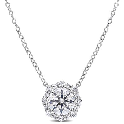 EVERLY JEWELRY | Sterling Silver 1 1/2 CT DEW Created Moissanite  Necklace With Chain