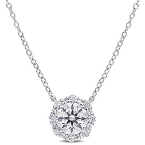EVERLY JEWELRY | Sterling Silver 1 1/2 CT DEW Created Moissanite  Necklace With Chain - 1 of 4