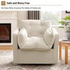 Oversized Swivel Accent Chair, Mid Century Comfy Accent Sofa, Modern Linen Fabric Barrel Armchair, Metal Base, No Assembly, for Living Room - 3 of 4