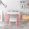 Infans Kids Vanity Princess Makeup Dressing Table Stool Set W/ Mirror Drawer White - 3 of 4