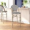 Emma & Oliver Massalia Indoor/Outdoor Bistro Style Bar Stools with Textilene Seat and Metal Frame - 4 of 4