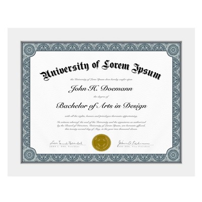 Americanflat Diploma Frame 8.5" X 11" With Table Stand - White Wood And ...