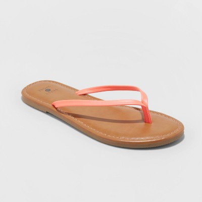 coral flip flops