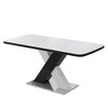 Gulches 47.24"-62.99" Extendable Dining Table, White MDF Top with Black&White X-Shape Metal Base, 220LBS Capacity for Kitchen/Dining Room - 4 of 4