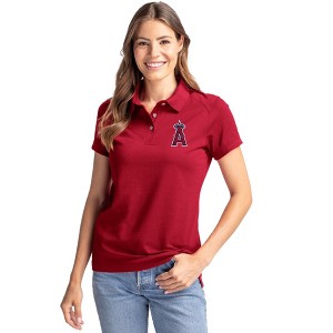 Los Angeles Angels Cutter & Buck Advantage Eco Tri-Blend Pique Womens Polo - Cardinal Red - X Small - 1 of 1