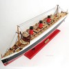 Old Modern Handicrafts Queen Mary Cruise Ship Model 32 Inch with Handcrafted Wooden Lifeboats and Metal Details - 3 of 4