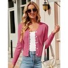 Coolmee Women's Cropped Cardigan Knit ShrugsTops V Neck Button Down Sweaters - 3 of 4
