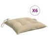 vidaXL Pallet Cushions 6 pcs Beige 19.7"x19.7"x2.8" Oxford Fabric - 2 of 4