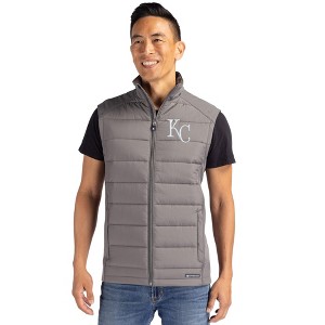 Kansas City Royals Cutter & Buck Evoke Hybrid Softshell Recycled Mens Full Zip Vest - 1 of 1