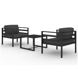 vidaXL Patio Furniture Set Outdoor Sectional Sofa Set Aluminum Anthracite - 1 of 4