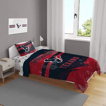 NFL Houston Texans Slanted Stripe Twin Bed in a Bag Set - 4pc