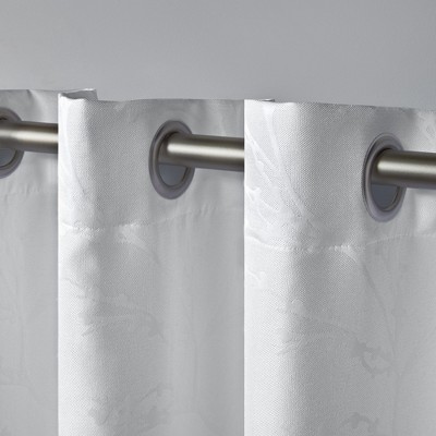 Kilberry White Blackout Linen Polyester Window Curtain Panel Pair
