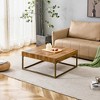 GlasFlength Square Coffee Table, Modern and Stylish Design, Suitable for Living Room, Patio, Bedroom, Brown, 31.5"*31.5"*10.83" - 2 of 4