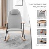 CAVINAS Teddy Fabric Glider Rocking Chair with High Backrest and Adjustable Headrest Pillow,Upholstered Rocking Chair,Nursery Accent Chair for Bedroom - 4 of 4
