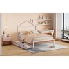 Okak Twin/Full Platform Bed Frame with House-Shaped Headboard and 2 Drawers Metal Storage Bed for Kids No Box Spring Needed Easy Assembly - 3 of 4