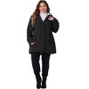 Agnes Orinda Women's Plus Size Fall Long Sleeve Hooded Warm Barn Jackets with Pockets - 3 of 4