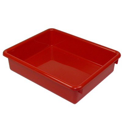 Romanoff Stowaway 3" Letter Tray no Lid, Red (Pack of 6)