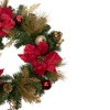 Northlight Poinsettias and Ball Ornaments Artificial Christmas Wreath - 24" - Unlit - 4 of 4