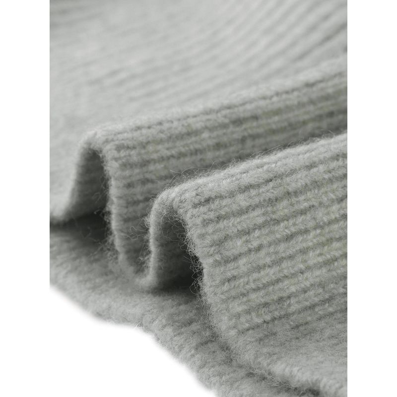 Seta T Women's Casual Long Sleeve Half Zip V Neck Collar Ribbed Knit Sweater, 5 of 6