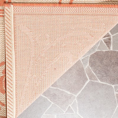 Elena 7'10" Square Natural & Terra Indoor/Outdoor Rug