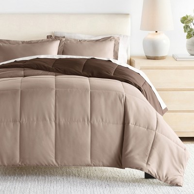 7PC Bedding Bundle, Reversible Solid Comforter and Patterned Sheet Set - Becky Cameron