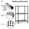 LunaLulinlk 450 lbs Wire Storage Shelving 3-Tier Utility Shelving Unit Steel Organizer Wire Rack for Home - 3 of 4