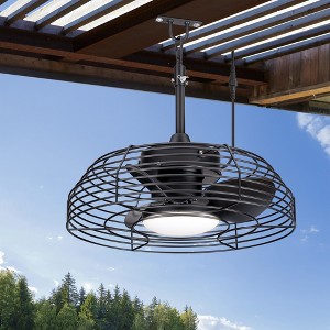 Airsurfer Waterproof Ceiling Fan with Light and Remote Control Ceiling Fan with 6-Speed Quiet DC Motor, 3-Color Temperature, 24W LED Light - 1 of 4