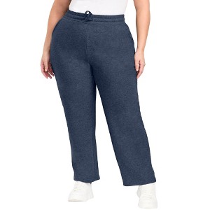 Avenue Women's Plus Size Piper Wide Leg Sweat Pant - 1 of 4