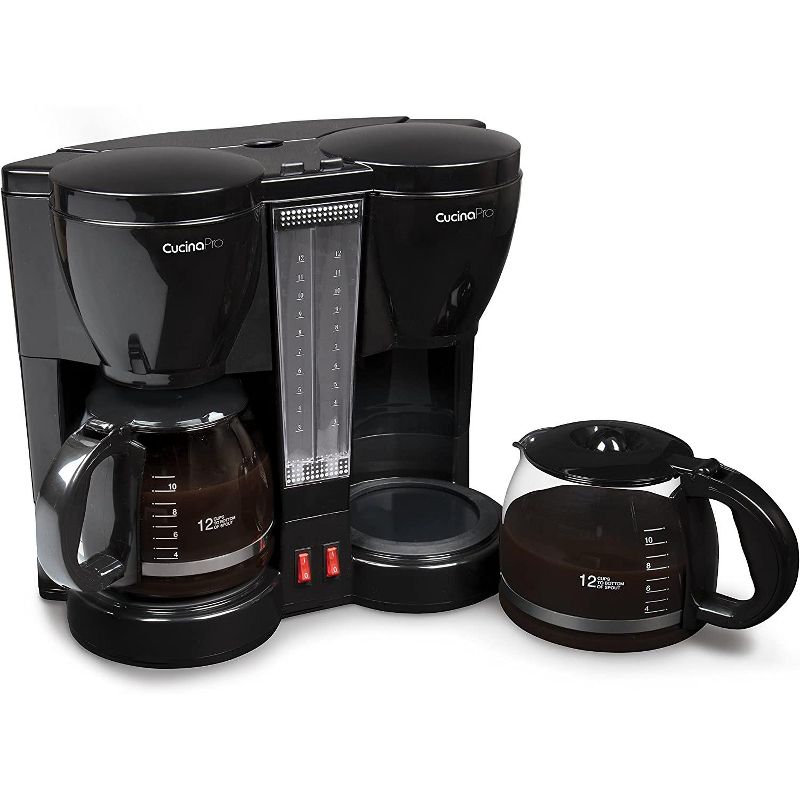 CucinaPro Double Coffee Brewer Station - Dual Drip Coffee Maker Brews two 12-cup Pots, 1 of 4