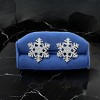 Slickblue Snowflake Stud Earrings for Women, Rhodium Plated with 0.14 Carat Clear Cubic Zirconia, Post Back - 2 of 3
