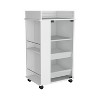 NicBex Rolling Kitchen Island Cart with 2-Side Shelves and 1 Glass Door Cabinet,Kitchen Island on Wheels with Storage,Island Table for Kitchen - 4 of 4